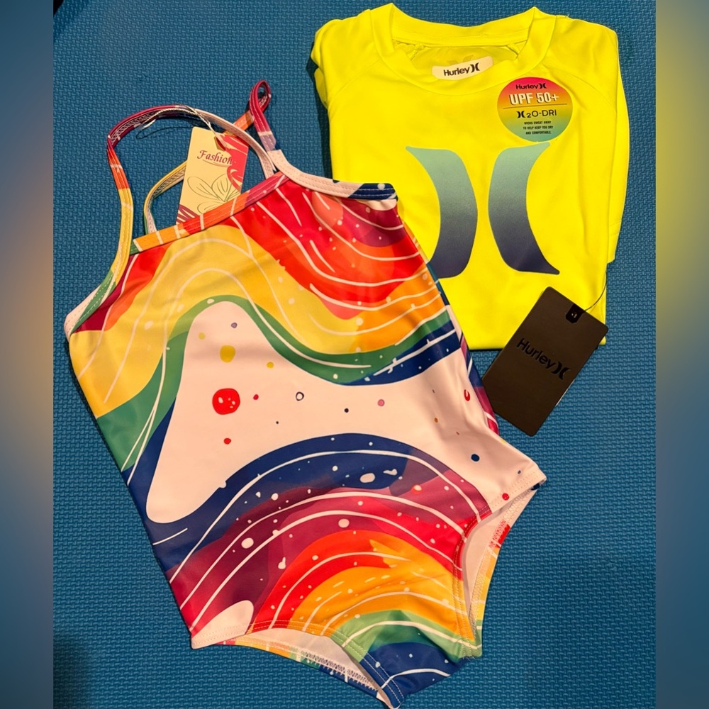 Swimsuit + Rash Guard Shirt Child NWT